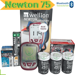 Промо Комплект за мерене на кръвна захар с Bluetooth апарат Wellion NEWTON